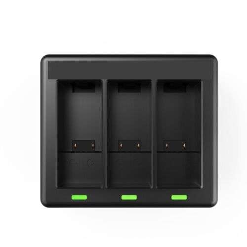 GoPro Hero 9 3-Slot Battery Charging Box with LED Light Display for Convenient Charging.