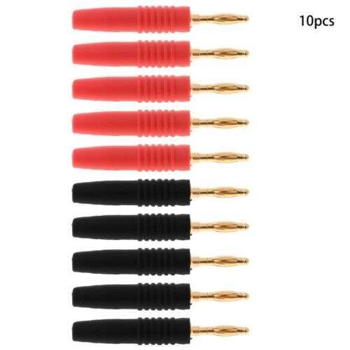 10pcs 2mm Wire Cord Solder Type Male Banana Plug Connectors for Musical Speakers