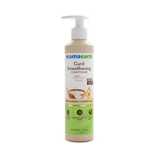 Mamaearth Curd Smoothening Conditioner: Nourishing Hair Conditioner with Curd for Smooth, Silky Locks for Women and Men, 250ml