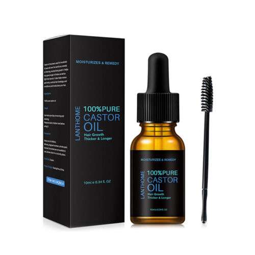 100% Pure Organic Castor Oil for Eyelashes, Eyebrows, Hair Growth & Body Care