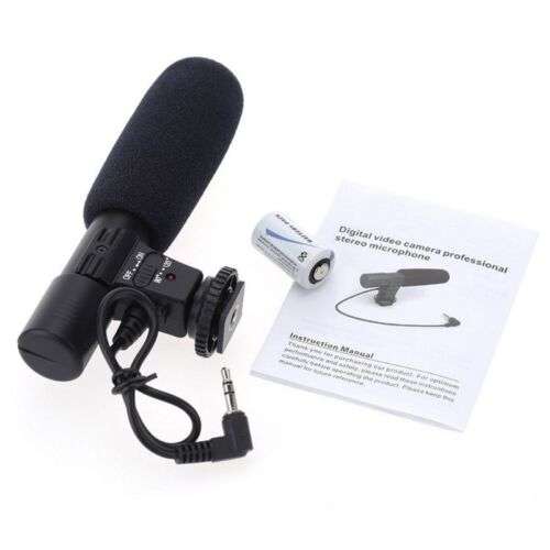 High-Quality 3.5mm Stereo Microphone for Nikon D3300/D3200 Camcorders, Ideal for Vlogging and Video Recording
