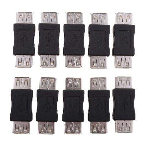 10 Pack USB A Female to Female Adapters for Connecting Devices.