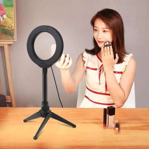 Professional 4.7" Selfie Light with Tripod Stand for Live Streaming, Makeup, and Videos.