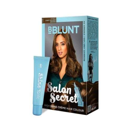 BBLUNT Salon Secret Shine Creme Hair Colour, Honey Light Golden Brown 5.32: Achieve Salon-Worthy Shine and a Warm, Honey-Kissed Golden Brown Hair Colour.