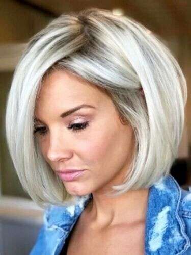 Platinum Blonde Dark Roots Remy Human Hair Wig for Natural Daily Wear