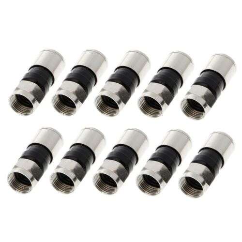10 Pack RG6 Compression Seal Plug Connectors for Satellite TV Installation