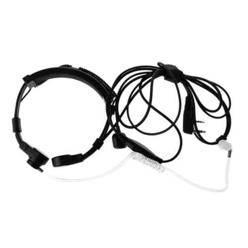 2-Pin PTT Throat Microphone Earpiece Mic for UV5R Radio Walkie Talkie - Clear Communication for Hands-Free Use
