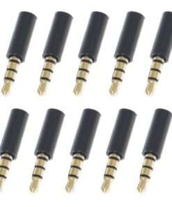 10 Pack Gold Plated 3.5mm Male Stereo Headphone Jacks for Soldering Audio Projects