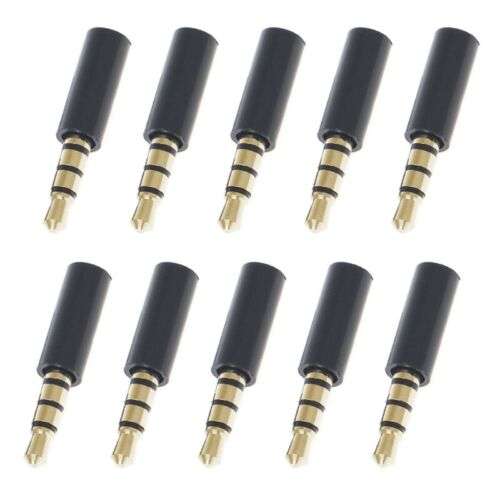 10 Pack Gold Plated 3.5mm Male Stereo Headphone Jacks for Soldering Audio Projects