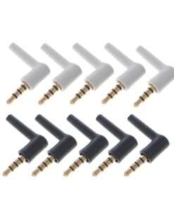 10 Pack Gold Plated 3.5mm 90° Male Stereo Headphone Mini Plugs for Audio Devices