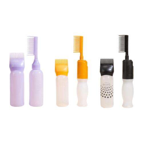 2Pcs Root Comb Applicator Bottles for Easy Hair Dye Application - 120ml Bottles with Brush for Clean Application