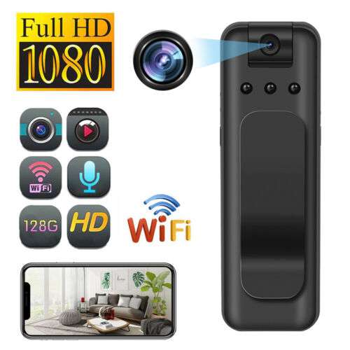 Mini Police Body Camera for Law Enforcement: 4 Hour Recording, 1080P HD Video, IR Night Vision