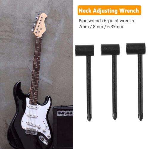 3 Piece Guitar Truss Rod Wrench Set for 7/8", 6.35mm & 6.35mm Hexagon Sockets (Black)