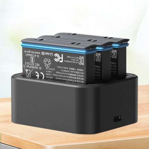Portable Triple Battery Charger for Insta360 X2 X3 with 3-Slot Charging Stand 12V 3A