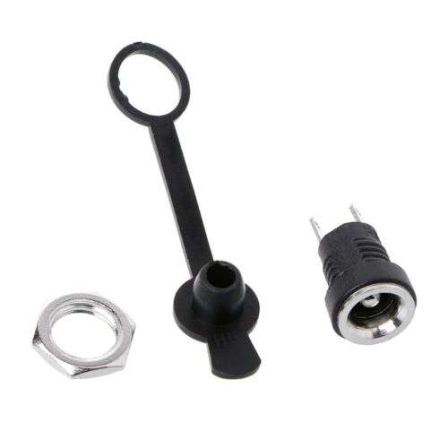 Waterproof Power Outlet Plug with 5.5mmx2.5mm Female Connector for Outdoor Devices