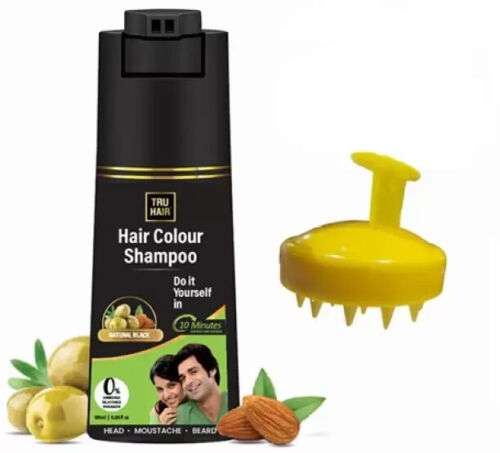 TRU HAIR Colour Shampoo for Black Hair - 180 ml