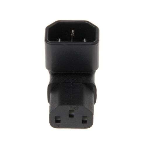 Angled C14 Male to C13 Female 3-Pin Power Converter Adapter for Desktop Devices
