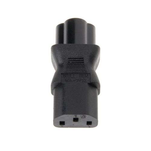 IEC 320 C13 Female to Male 3-Pin Cloverleaf Plug Converter for Devices with European Plugs