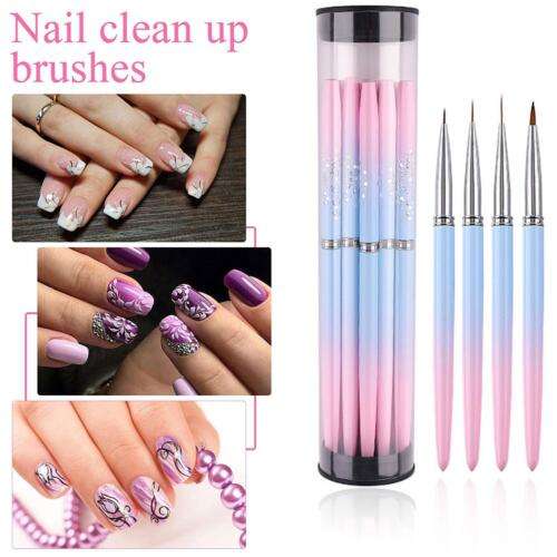 Professional Nail Art Brush Set for UV Gel, Painting, Drawing, & Cleaning