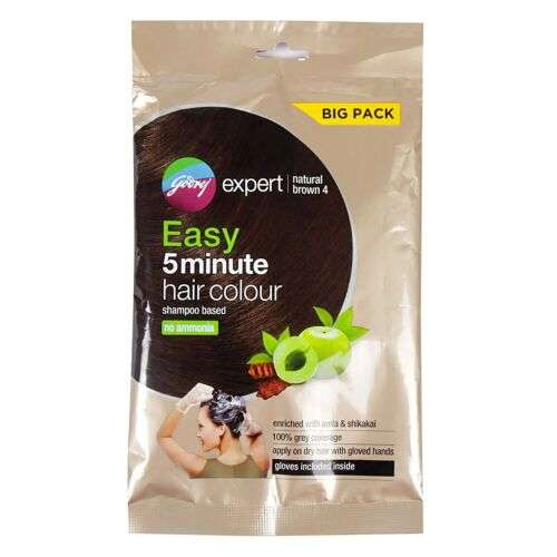 Godrej Expert Easy 5 Minute Hair Color Sachets for Natural Brown, 25ml (Pack of 10) for Quick & Easy Hair Coloring at Home.