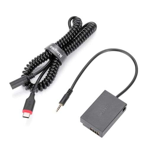 Type-C Power Adapter Cable & LP-E17 Battery for Canon 77D, 200D, 750D, 760D, 800D, 850D Cameras