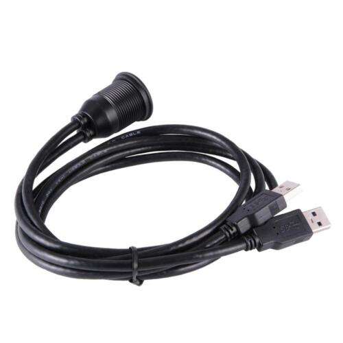 3ft Dual USB 3.0 Extension Cable for Car, Truck, & Panel Flush Mount - Charge & Connect Devices