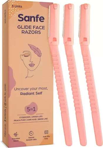 Sanfe Glide Face Razor: Painless Facial Hair Removal for Upper Lips (3-Pack)