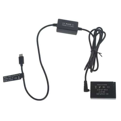 Type-C to DR E17 Dummy Battery Power Source for Canon M6 M6 Mark II Cameras