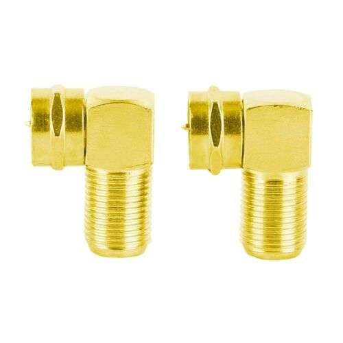 2-Pack Coaxial Cable Right Angle Connector for TV, Cable Box, and Wall Plate Installation