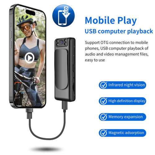 1080P Magnetic Camera Recording Pen: Discreet Night Vision Spy Pen with 90° Rotation for Recording & Surveillance