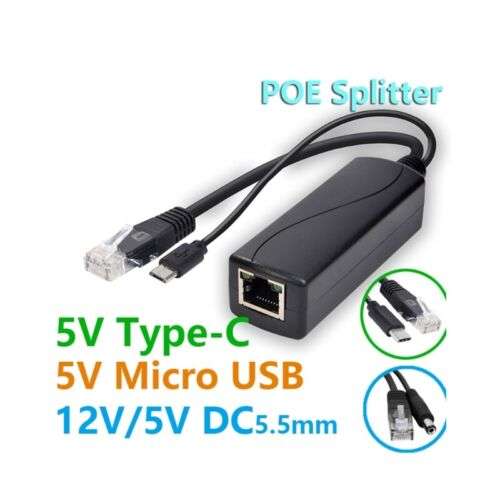48V to 5V MicroUSB Type C DC Power Supply Module Injector for Electronics Projects
