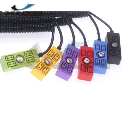 Professional 4-Port P-Tap Splitter Cable with D-Tap Input and 1/4 Screw for Power Distribution on Film Sets