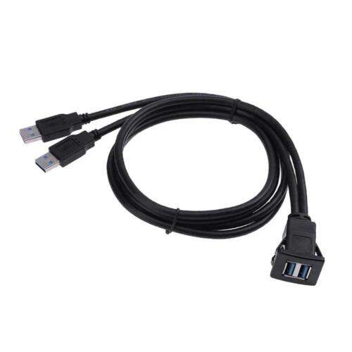 USB3.0 Male to Female Dashboard Flush Mount Adapter Cable for In-Car Charging and Data Transfer