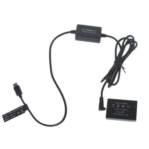 Camera External Power Source Type-C to for E12 Dummy Battery for M10