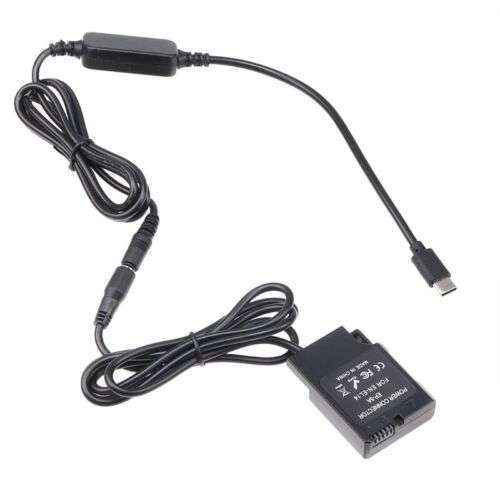Professional Camera Dummy Battery EN-EL14 Power Adapter for Nikon D3100, D3200, D3300 - Continuous Shooting & External Power