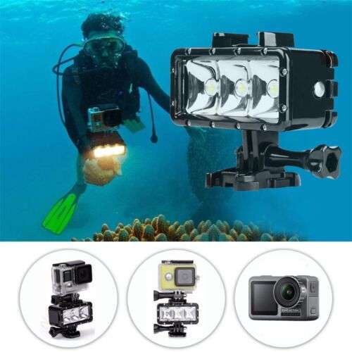 30M Underwater Diving LED Flash Light for GoPro Hero 11 10 9 8 7 6 5 4