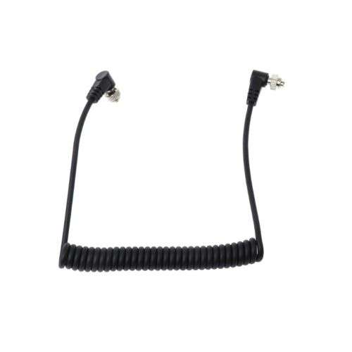 M-M PC Sync Cord: Secure Flash Spring Cable with Screw Lock for Reliable Data Transfer