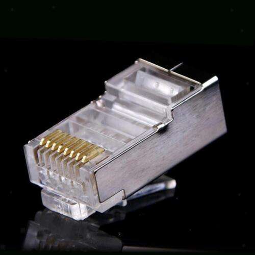 100 Pack RJ45 Modular Gold-Plated Connectors for Reliable Network Connections