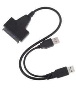 Dual USB 2.0 to 22-Pin Cable Connector for 2.5" Hard Drive Installation