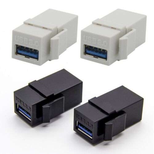 2-Pack USB A Female Extension Keystone Couplers for Convenient Cable Management