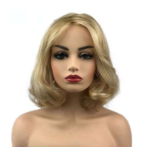Womens Short Curly Wavy Blonde Wig for Cosplay, Parties, and Daily Use