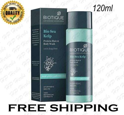 Biotique Bio Sea Kelp Protein Hair & Body Wash: Revitalize & Nourish Your Skin and Hair (120ml Pack)