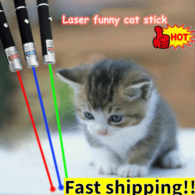 3 Pack Multi-Color Laser Pointer Pens for Pets - Green, Blue, Red Visible Beam