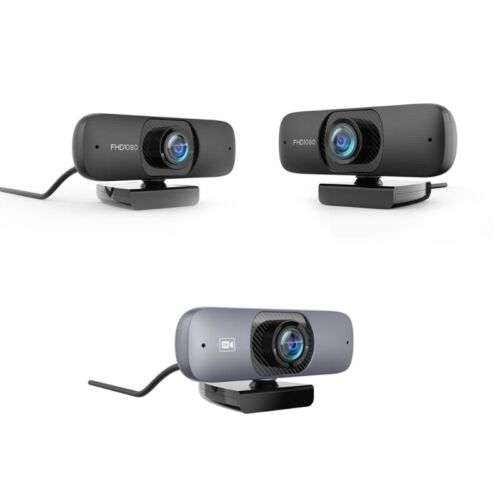 Crystal-Clear Video Calls: 1080P/2K Webcam with Auto Focus, Built-in Mic & Speaker, Privacy Cover, 2.5m Cable