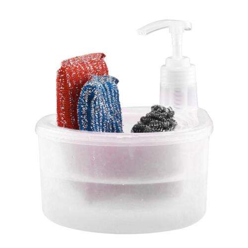 2-in-1 Dish Soap Dispenser with Sponge Holder - Easy Dispensing for Kitchen and Bathroom
