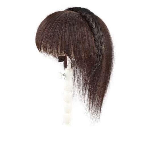 100% Real Human Hair Topper Toupee Japanese Bangs Clip Hairpiece Wig For Women