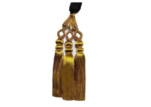 VTN Women's Black & Golden Patiala Shahi Paranda: Traditional Hair Accessory for Elegant Style
