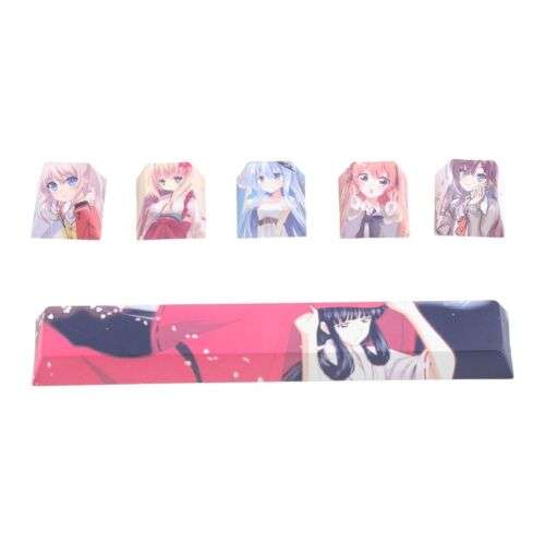 6PCS PBT Cherry Keycap 6.25U Spacebar for Mechanical Keyboard Customization.