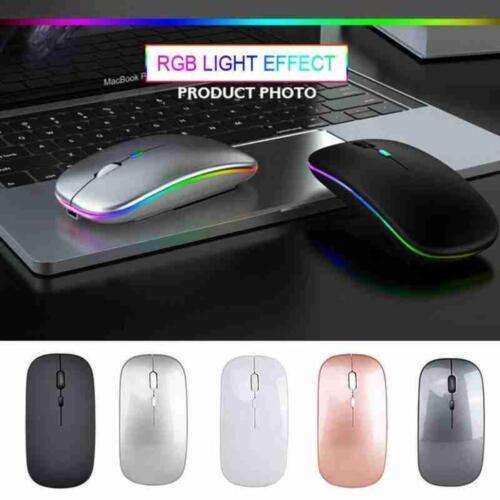 Wireless Bluetooth Dual Mode Rechargeable Mouse for Laptop & Computer - LED Backlit - New W9C3