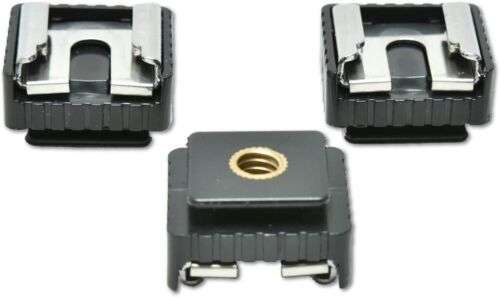 Universal Hot Shoe Adapter Shoe Mount Set of 3 for Flash Speedlites & Accessories
